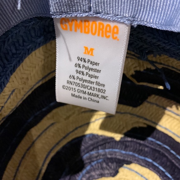 💥2/$30 VEUC Gymboree Girl’s Woven Striped Blue & Beige Sun hat - size M - Picture 7 of 11